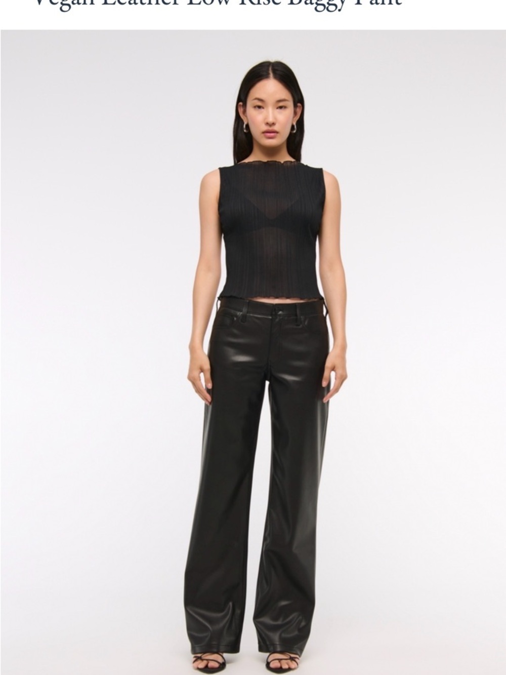 Abercrombie Vegan Leather Low Rise Baggy Pant